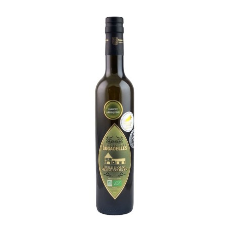 Huile d’olive vierge extra bio variété Arbequine Moulin des Bugadelles