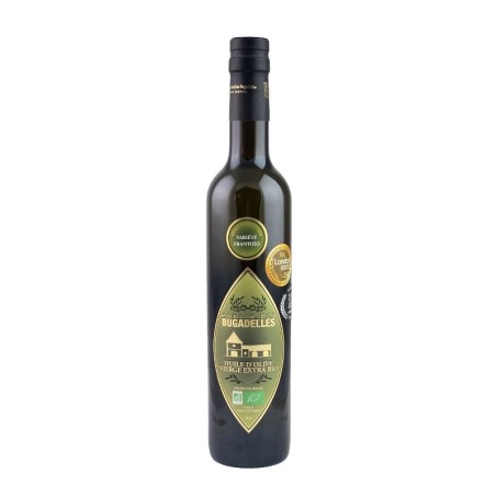 Huile d’olive vierge extra bio variété Frantoïo Moulin des Bugadelles