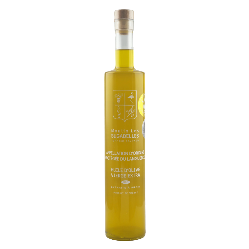 Huile d'olive AOP du Languedoc bio 50cl | Moulin des Bugadelles